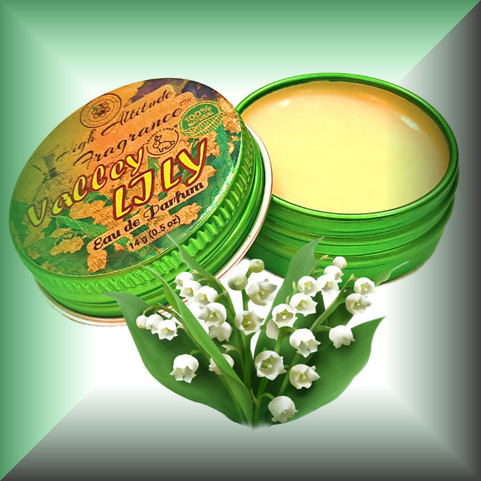 VALLEY LILY Perfume - Eau de Parfum - Solid Balm (Muguet, Fresh Lily, Mimosa, Cassie, Hyacinth) - Natural Organic Fragrance - Wedding Party Travel Seminar Guest Favors Gifts
