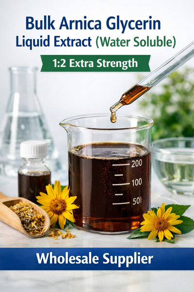 Bulk Arnica Glycerin Liquid Extract (Water Soluble) – 1:2 Extra Strength – Wholesale Supplier