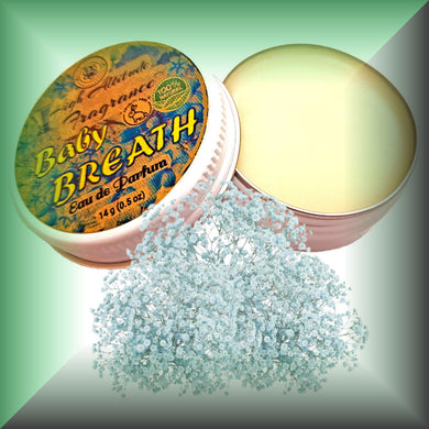 BABY BREATH Perfume — Eau de Parfum • Solid Balm • Aromatherapy Essential Oils (Gypsophila paniculata, White Lily, Pink Grapefruit, Valley Lily, Green Grass, Freesia) — Natural Fragrance