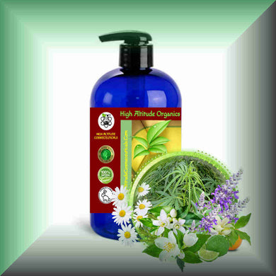 Beside the Still Waters™ Calming Body Massage Oil in a 16 fl oz bottle with pump dispenser.