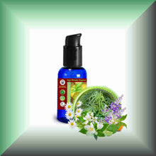 Beside the Still Waters™ Calming Body Massage Oil in a 1 fl oz bottle with pump dispenser.