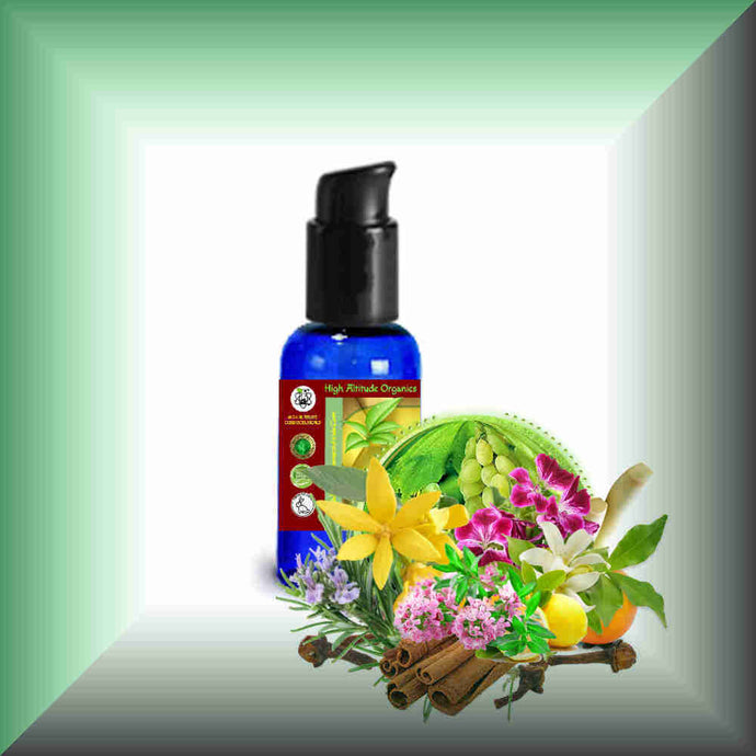 Blossom Groves™ Citrus-Floral Antioxidant Body Massage Oil for Glowing Skin in a 1 fl oz bottle with pump dispenser.