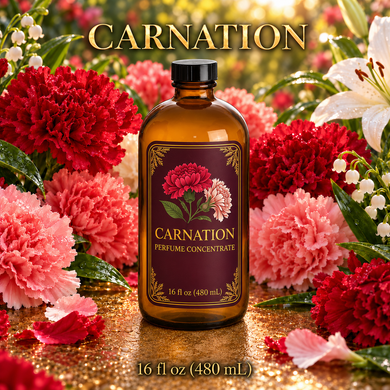Carnation Perfume & Cologne Concentrate – Spicy Green Floral, Lily & Clove | Oil-Soluble - 16oz glass bottle with cap.