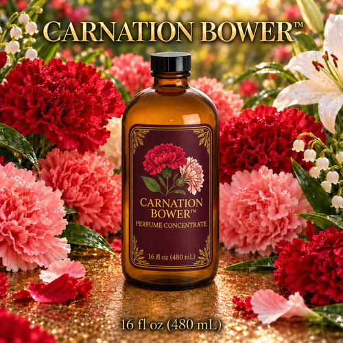 Carnation Perfume & Cologne Concentrate – Spicy Green Floral, Lily & Clove | Oil-Soluble - 16oz glass bottle with cap.