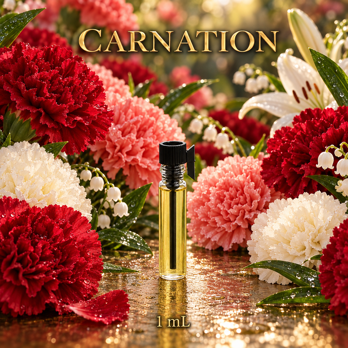 Carnation Perfume & Cologne Concentrate – Spicy Green Floral, Lily & Clove | Oil-Soluble - 1ml sample vial.