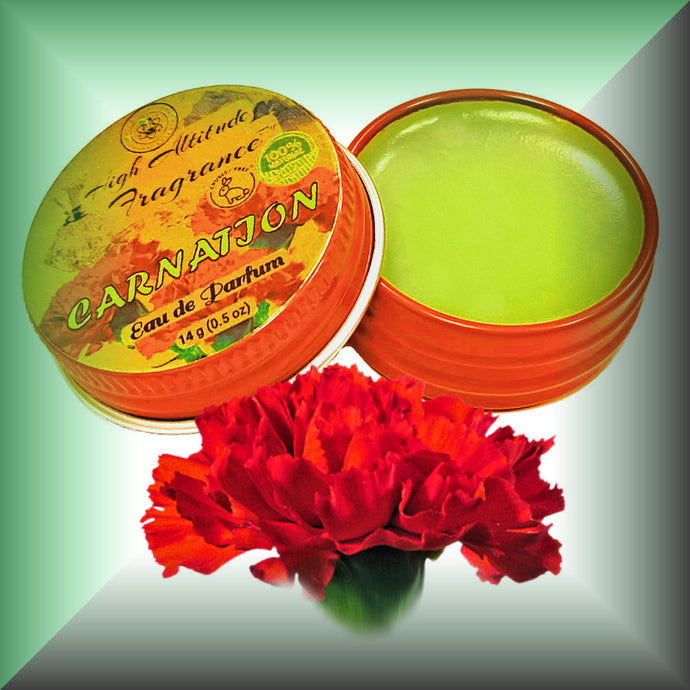 CARNATION Perfume - Eau de Parfum - Solid Balm (Dianthus caryophyllus, Lily, Muguet) - Natural Organic Fragrance - Wedding Party Travel Seminar Guest Favors Gifts
