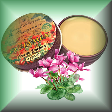 CYCLAMEN Perfume - Eau de Parfum - Solid Balm - Aromatherapy Essential Oils (Cyclamen Europeum, Lily, Rose De Mai, Mimosa, Bitter Orange) - Natural Fragrance