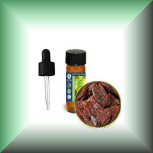 Dragon's Blood (Daemonorops Draco) Essential Oil in a glass dram vial.
