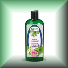 Exotic Patchouli™ Body Massage Oil for Skin & Relaxation in a 8 fl oz with dispenser cap.