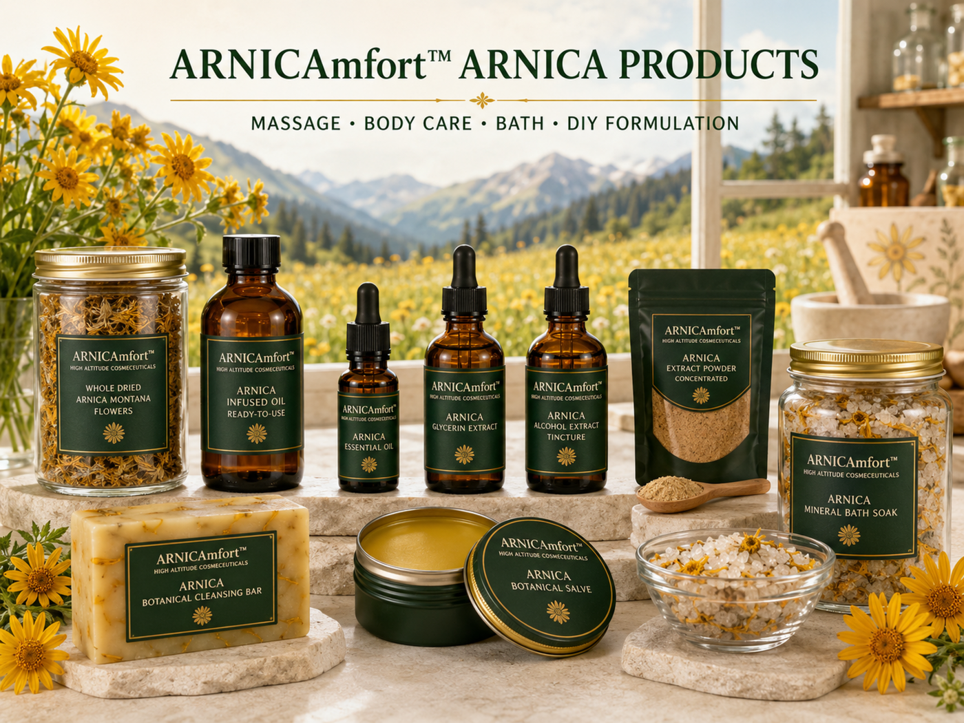 ARNICAmfort™ Arnica Products for Massage, Body Care & DIY