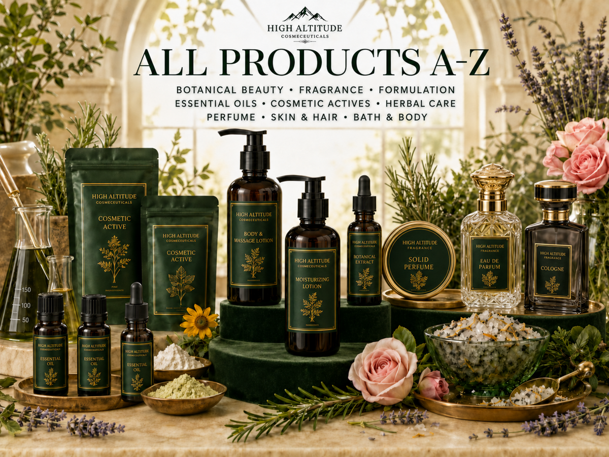 All Products A–Z | Essential Oils, Cosmetic Actives, Skin & Hair Care, Perfume & Massage