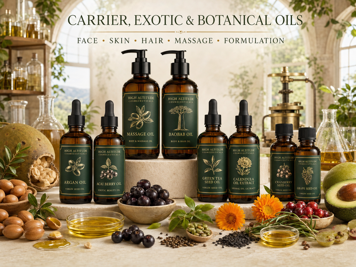 Carrier, Nourishing, & Exotic Botanical Oils for Skin, Hair & Massage