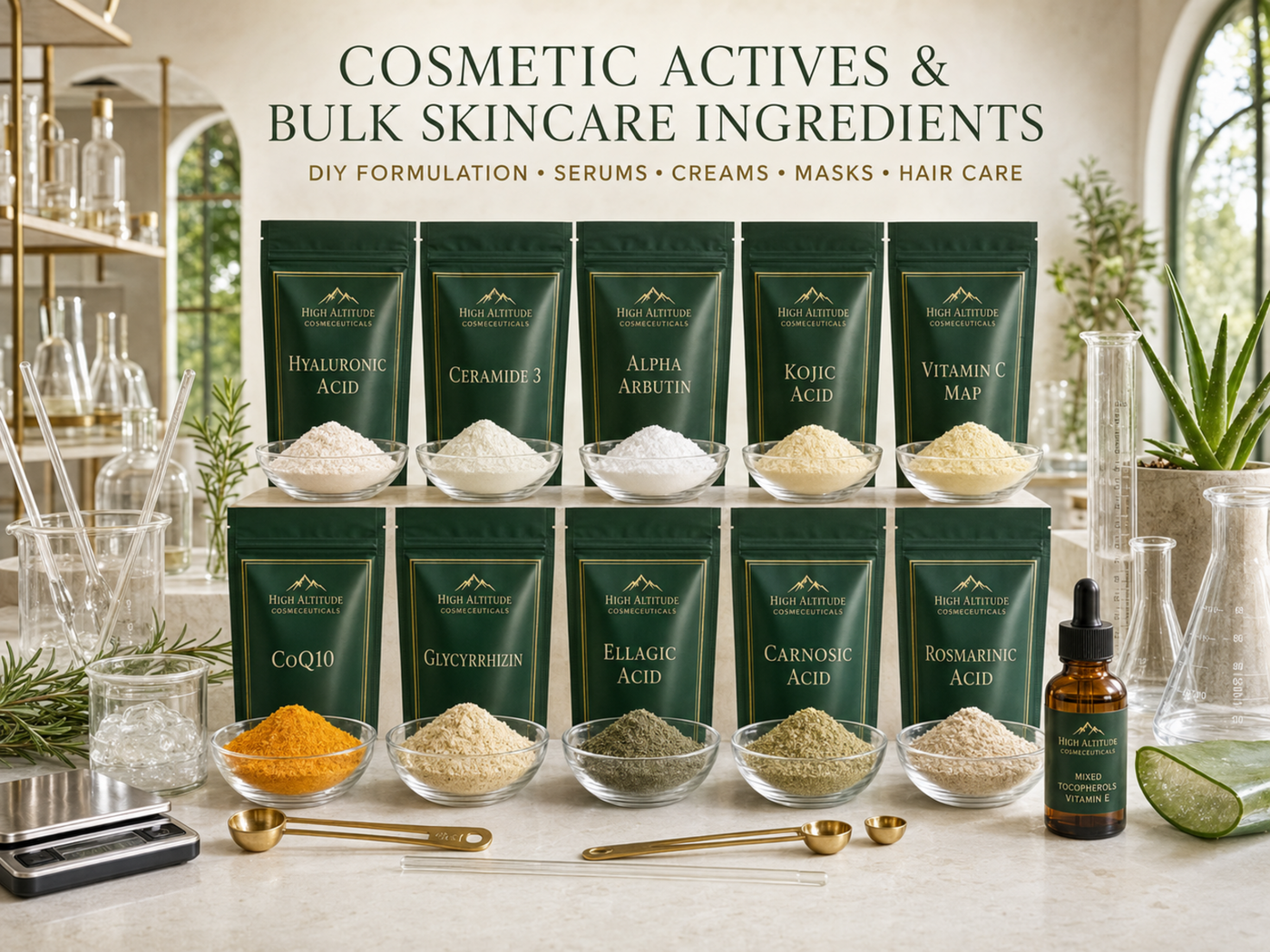 Actives & Bulk Skincare Ingredients for DIY Formulation