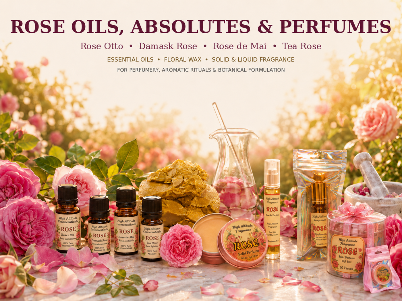 Rose Essential Oils, Absolutes & Perfumes | Rose Otto, Damask Rose & Rose de Mai