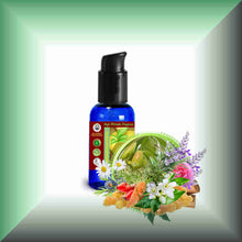 Herbaceous Jojoba™ Facial Massage Oil for Sensitive Skin in a 1 fl oz bottle with pump dispenser.