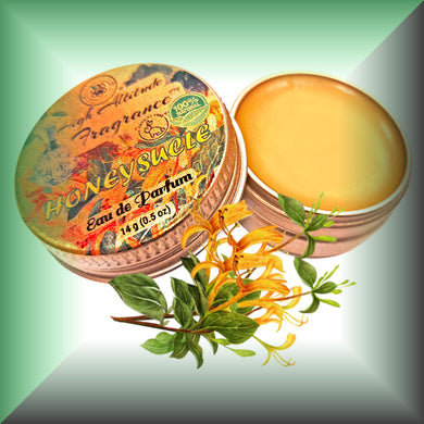 HONEYSUCKLE Solid Perfume-Eau de Parfum-Aromatherapy Balm-with-Essential Oils-Lonicera Caprifolium-Labdanum-Jasmine-Vanilla-Honey-Natural-Organic-Fragrance