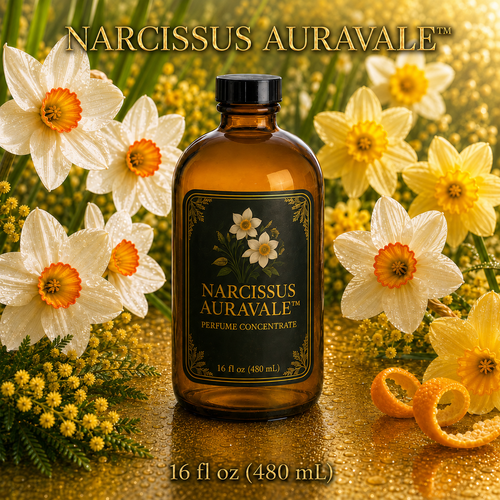 Narcissus™ Perfume & Cologne Concentrate – Green Daffodil, Neroli & Golden Citrus | Oil-Soluble- 16oz glass bottle with cap.