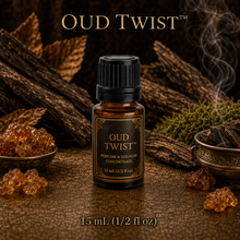 Oud Twist™ Perfume &amp; Cologne Fragrance Concentrate – Agarwood, Amber, Tobacco & Leather - 15ml glass bottle with euro dropper