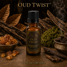 Oud Twist™ Perfume &amp; Cologne Fragrance Concentrate – Agarwood, Amber, Tobacco & Leather - 1oz (30ml) glass bottle with euro dropper