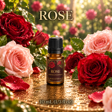 Rose Perfume & Cologne Concentrate – Fresh-Cut Rose Petals | Oil-Soluble - 10ml glass bottle with euro dropper.