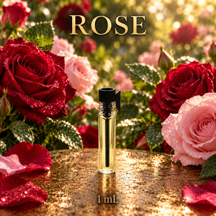 Rose Perfume & Cologne Concentrate – Fresh-Cut Rose Petals | Oil-Soluble - 1ml vial.