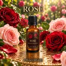 Rose Perfume & Cologne Concentrate – Fresh-Cut Rose Petals | Oil-Soluble  - 1oz glass bottle with euro dropper.