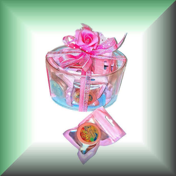 Pack of 10pcs Gift Box - ROSE Perfume - Eau de Parfum - Solid Perfume Balm (with Rose Otto Oil, Rosa Damascena, Rose De Mai, Tea Rose) - All-Natural & Organic - Perfect for weddings, parties, travel groups, or a family.