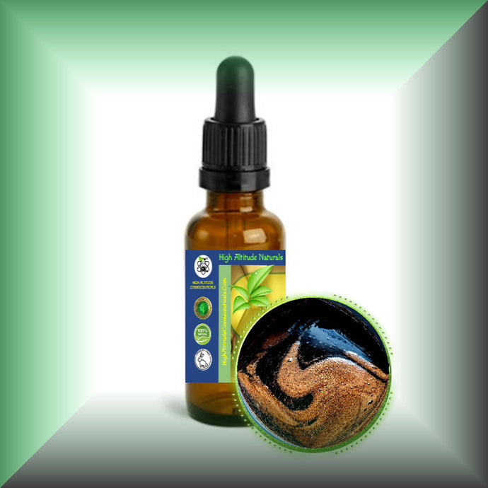 SHILAJIT Liquid Serum - Altai Black Gold™ - Siberian Mountain Resin (Glycerin Extract) - Skin Vitality, Minerals, Fulvic & Humic Acid, Copper - Cosmetic Topical Care, Antiaging, Nourishing