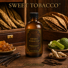 Sweet Tobacco™ Perfume & Cologne Concentrate – Honeyed Tobacco, Vanilla & Bergamot | Oil-Soluble - 4oz glass bottle with cap.