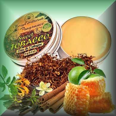 SWEET TOBACCO Cologne - Eau de Cologne - Solid Balm - Aromatherapy Essential Oils (Nicotiana Tabacum, Honeysuckle, Bergamot, Labdanum, Cinnamon, Vanilla, Orris, Oud) - Natural Fragrance