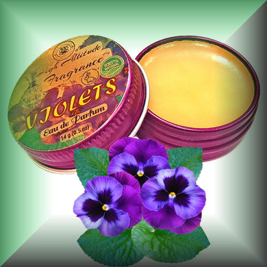 VIOLETS Perfume - Eau de Parfum - Solid Balm (Viola Odorata, Orris, Lavender, Heliotrope, Hyacinth, Vanilla) - Natural Fragrance - Wedding Party Travel Seminar Guest Favors Gifts
