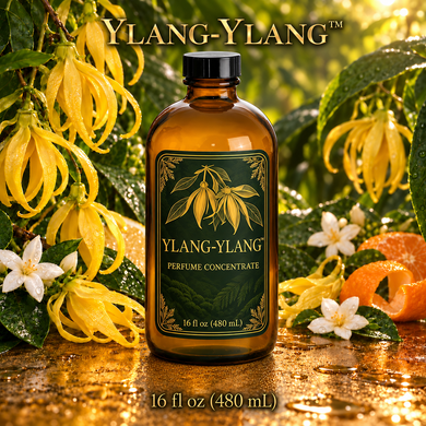 Ylang-Ylang™ Perfume & Cologne Concentrate – Creamy Tropical Floral, Jasmine & Citrus | Oil-Soluble - 16oz glass botle with cap.
