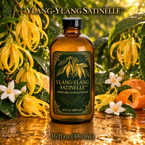 Ylang-Ylang™ Perfume & Cologne Concentrate – Creamy Tropical Floral, Jasmine & Citrus | Oil-Soluble - 16oz glass botle with cap.
