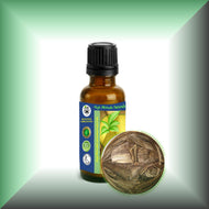 Agarwood Essential Oil (Aquilaria agallocha, Indonesia) – Oud in a 1 fl oz glass bottle with euro dropper.