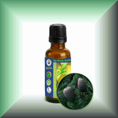 Cedarwood Essential Oil (Atlas, Cedrus atlantica) – Aromatherapy, Skin Care & Perfumery in a 1 fl oz glass bottle with euro dropper.