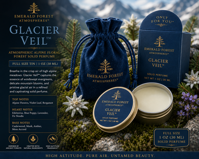 Glacier Veil™ Solid Perfume for Women – Cold Alpine Floral Air, Cyclamen, Lily & Silver Evergreen Botanical Fragrance