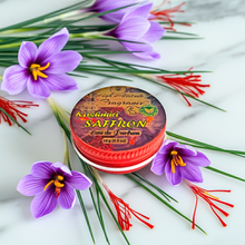 KASHMIRI SAFFRON Perfume — Eau de Parfum • Solid Balm • Aromatherapy Essential Oils (Crocus sativus, Tangerine, Lily, Vetiver, Benzoin, Hay) — Natural Fragrance