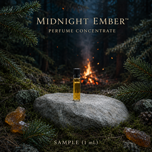 Midnight Ember™ Perfume Concentrate – Winter Evergreen, Smoked Woods & Resin (Scent Evaluation Sample)