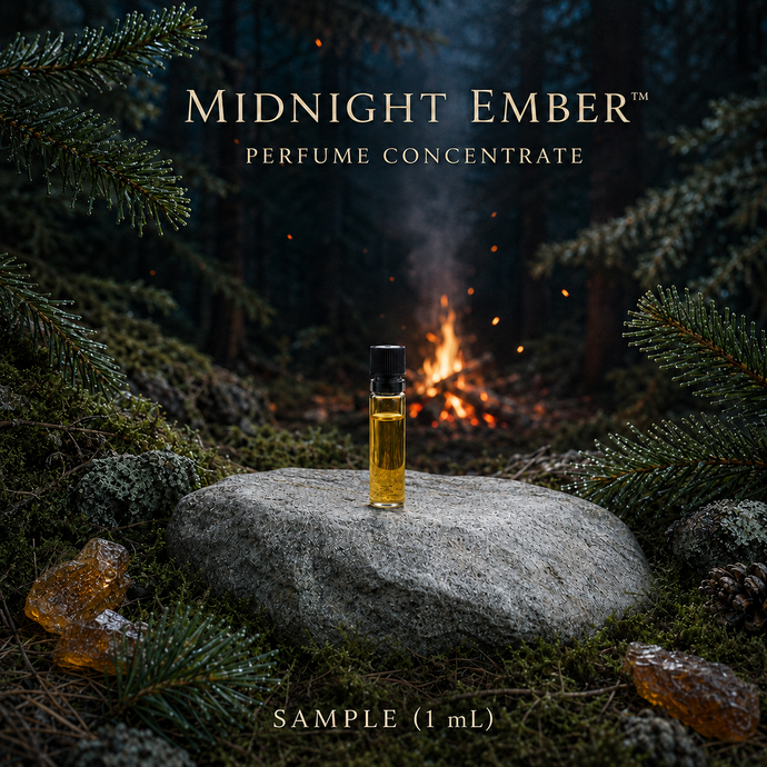 Midnight Ember™ Perfume Concentrate – Winter Evergreen, Smoked Woods & Resin (Scent Evaluation Sample)