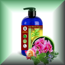 Geranium Potluck Body Massage Oil – Rose, Geranium & Citrus in a 16 fl oz bottle with pump dspenser. 