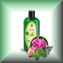 Geranium Potluck Body Massage Oil – Rose, Geranium & Citrus in a 4 fl oz bottle with dispenser cap.