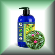 Milk Thistle (Silybum Marianum) Seed Oil for Skin and Hair in a 16 fl oz bottle ith pump dispenser.