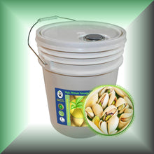 Pistachio Oil for Face, Skin, Hair & Massage in a 5-gallon pail, bulk, wholesale size.