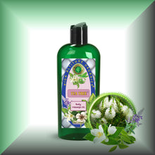 Tea Tree Temptations™ Body Massage Oil – Herbal & Mint Blend in a 8 fl oz bottle with dispener cap.