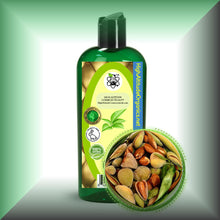 Virgin Sweet Almond Oil for Face, Skin, Hair, Body & Massage in a 8 fl oz bottle with dispenser cap.