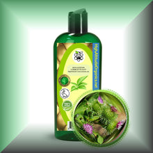 Burdock Root Oil Extract for Hair, Scalp & Dry Skin in a 8 fl oz bottle with dispenser cap.