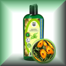 Calendula Oil Extract for Dry, Sensitive Skin, Face & Body in a 8 fl oz bottle with dispenser cap.