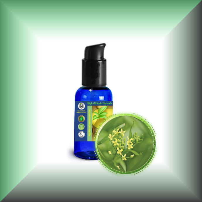 Camelina Seed Oil for Face, Dry Skin, Hair & Scalp - Virgin in a 1 fl oz bottle with pump.
