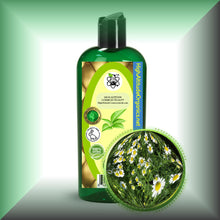 Chamomile Herbal Oil for Dry, Sensitive Skin & Blonde Hair in a 8 fl oz bottle with dispenser cap.