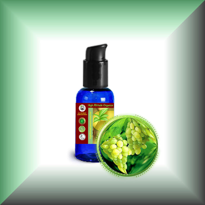 Grapeseed Oil for Face, Skin, Hair & Massage - Virgin, in a 1 fl oz bottle with pump dispenser. 